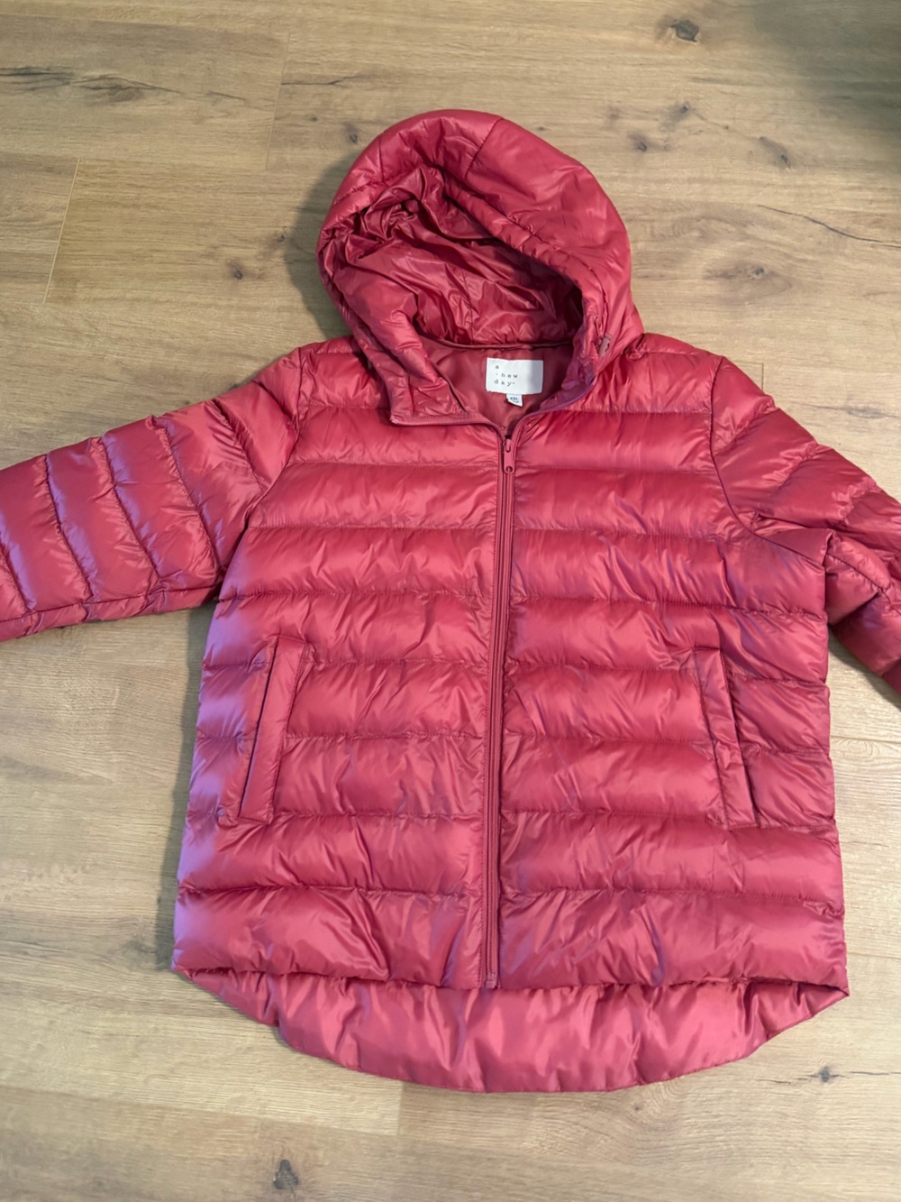 Lightweight Hooded Puffer Jacket - Red